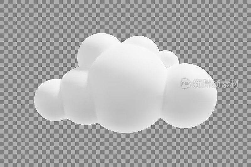 Vector 3d cloud on transparent background